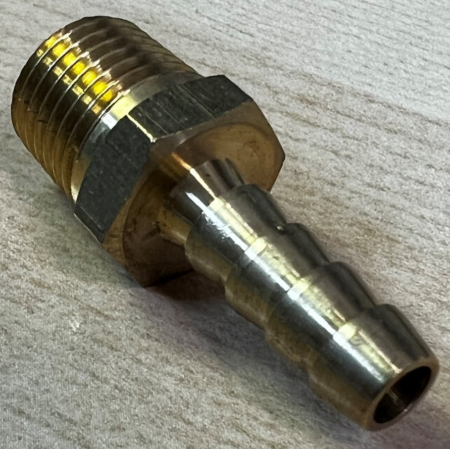 1-4英寸MNPT X 1-4英寸软管内径倒钩黄铜配件宝塔接头